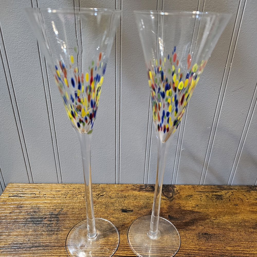 Colorful Confetti Champagne Flutes